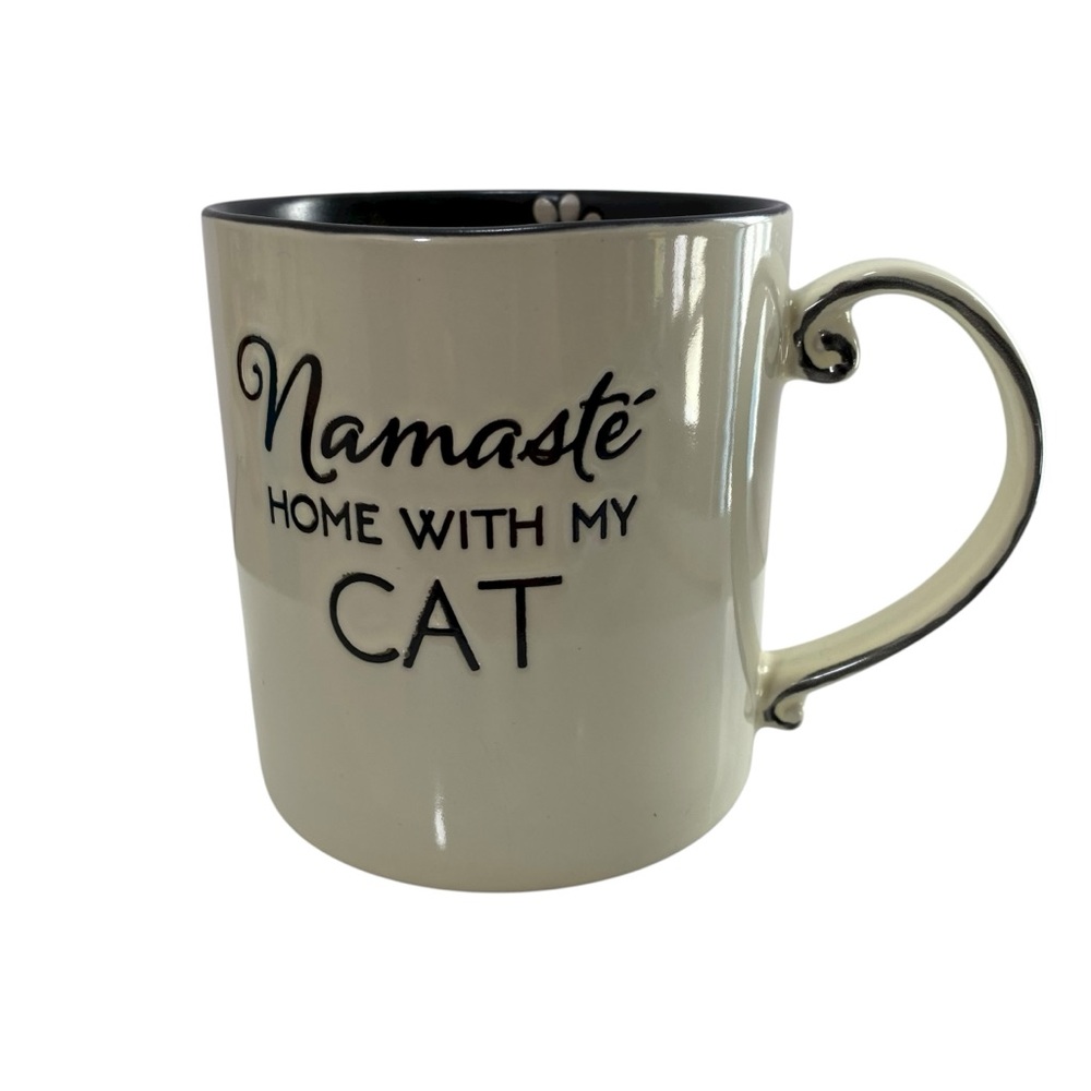Cat Lover Parent Ceramic Mug Tea‎ Coffee Cup “Namaste Home With My Cat” Large